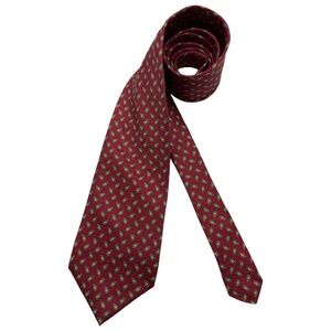 HARRODS Red Paisley Silk LUXURY Tie ENGLAND